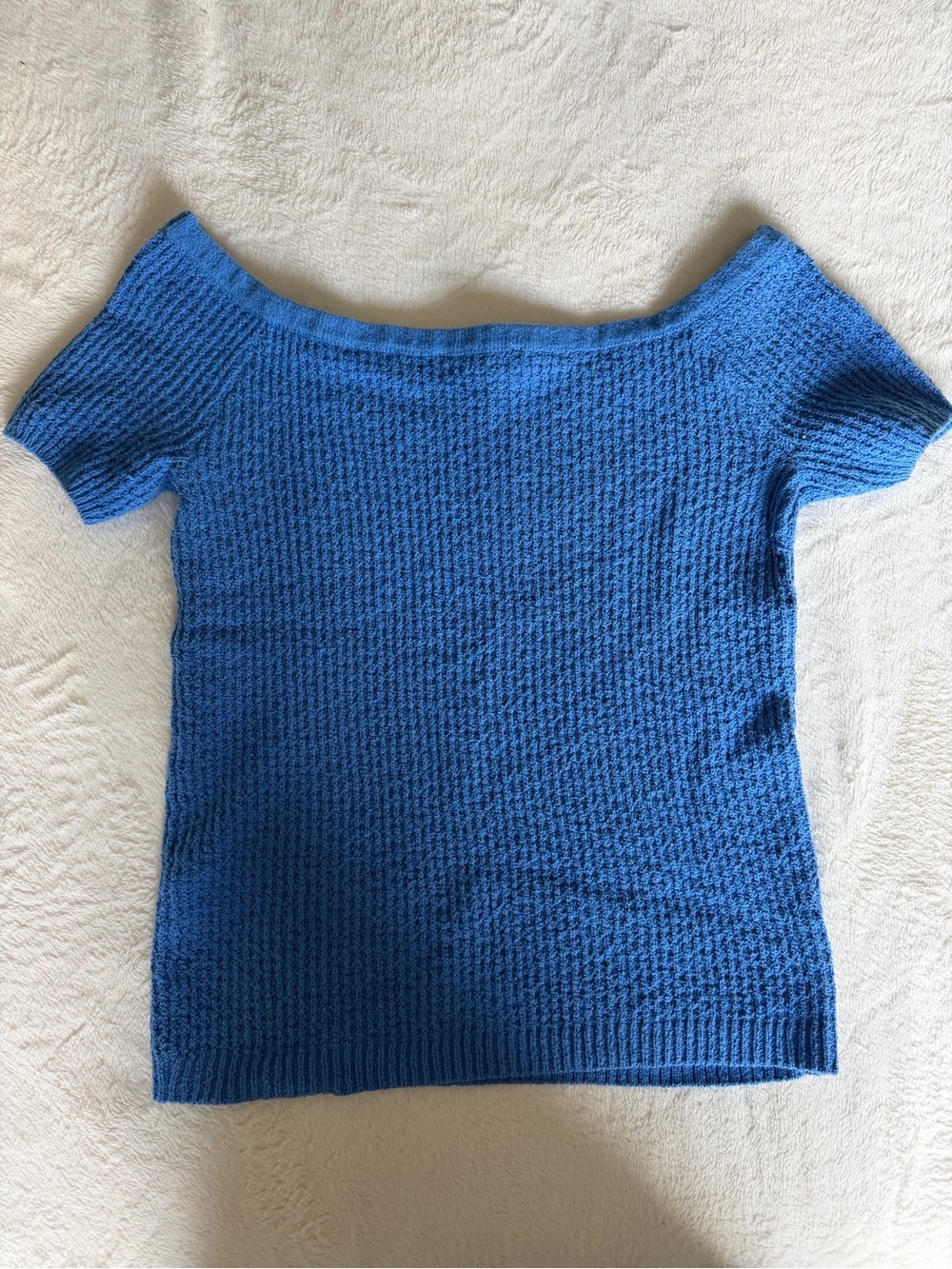 Ann Taylor Off-Shoulder Sweater in Cobalt Blue